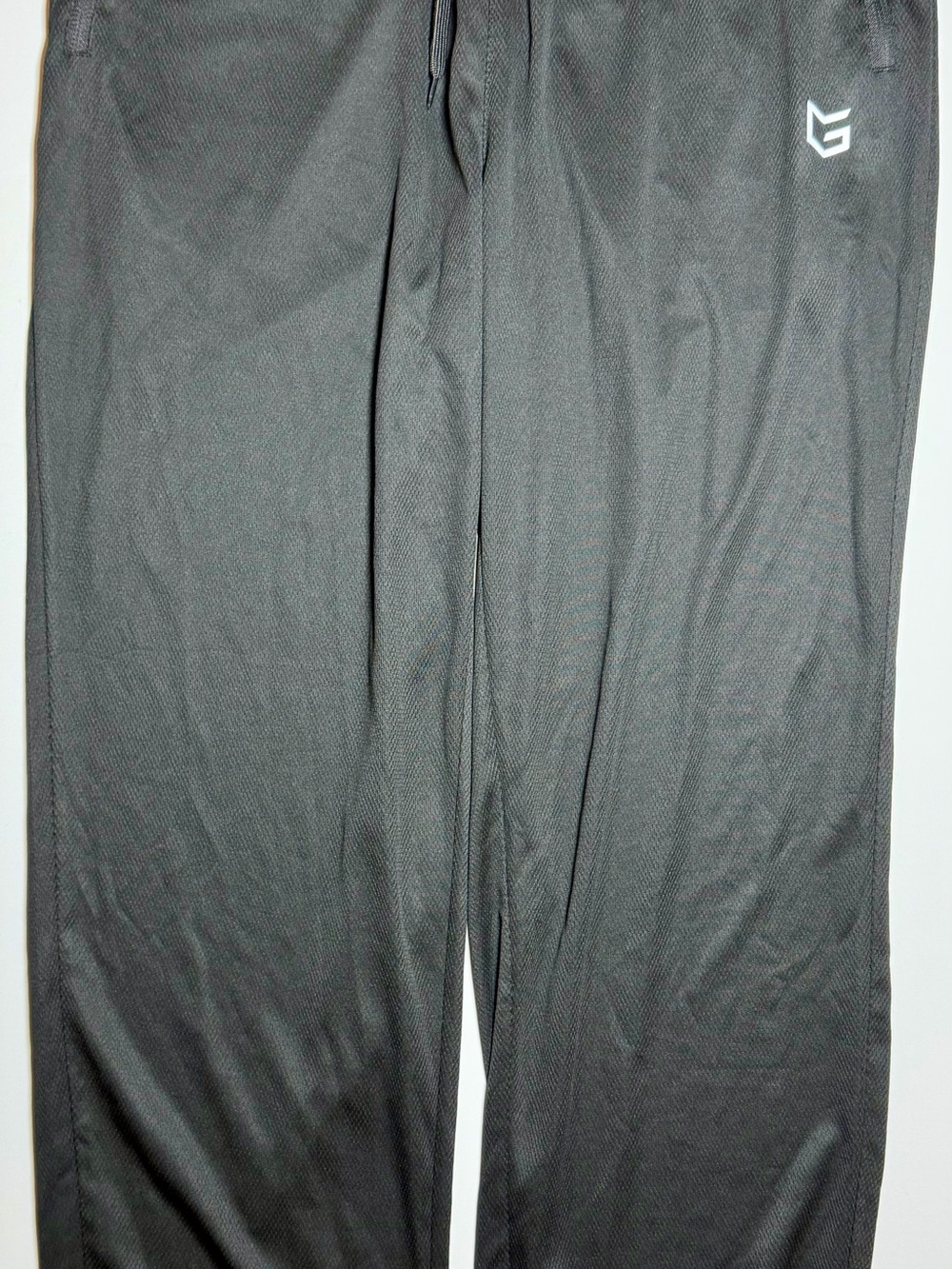 G Gradual Men’s Mesh Sweatpants XL Black Open Bottom Workout Gym Zipper Pockets